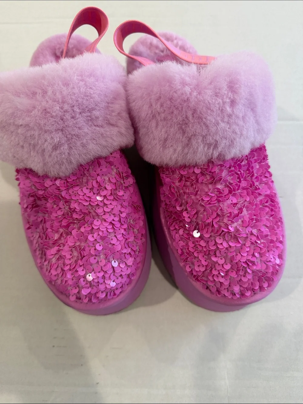 Uggs pink sequin faux slip on chunky fun kettle nib